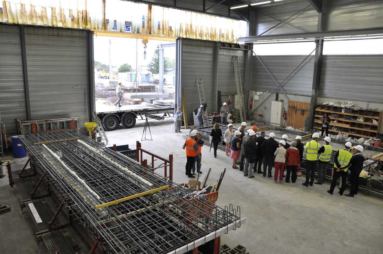 Visite de l'entreprise Segec-préfabrication du tablier du pont