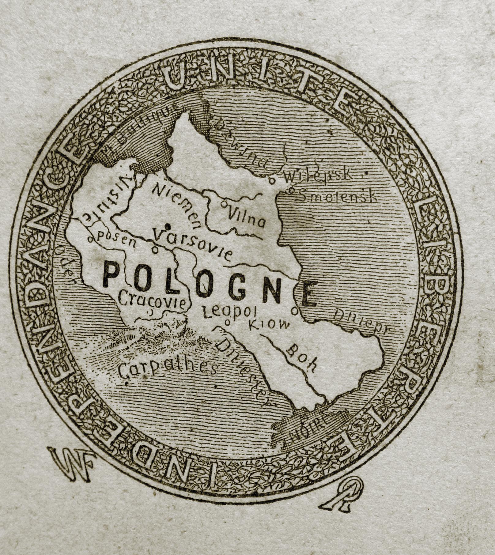 Carte de la Pologne dans ses anciennes limites, d’après Ladislas Mickiewicz, Les récits d’un vieux gentilhomme polonais, s.d.