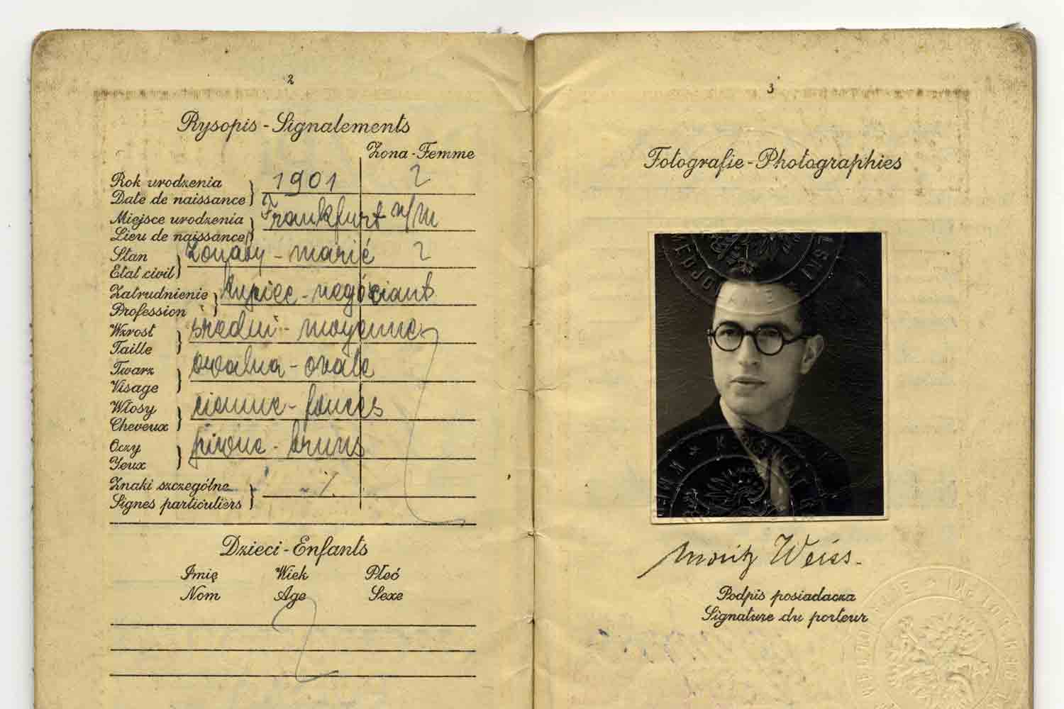 Passeport polonais de Maurice Weiss