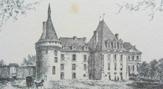 Le château d'Azay-le-Ferron, lithographie d'Isidore Meyer.