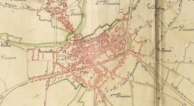Plan cadastral de Châteauroux, 1825